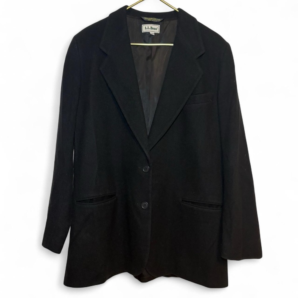 Vintage L.L. Bean Women's Black Wool/Cashmere Blazer